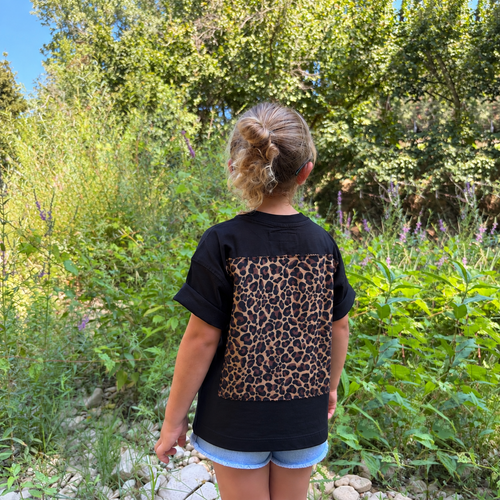 T-Shirt noir - Bandana léopard