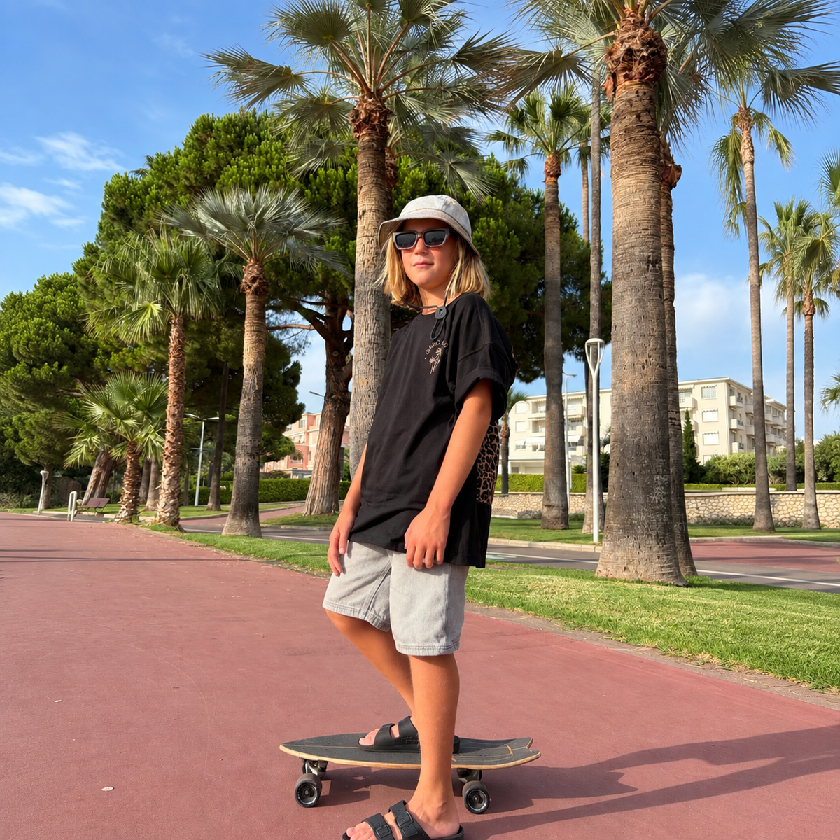 T-Shirt noir - Bandana léopard